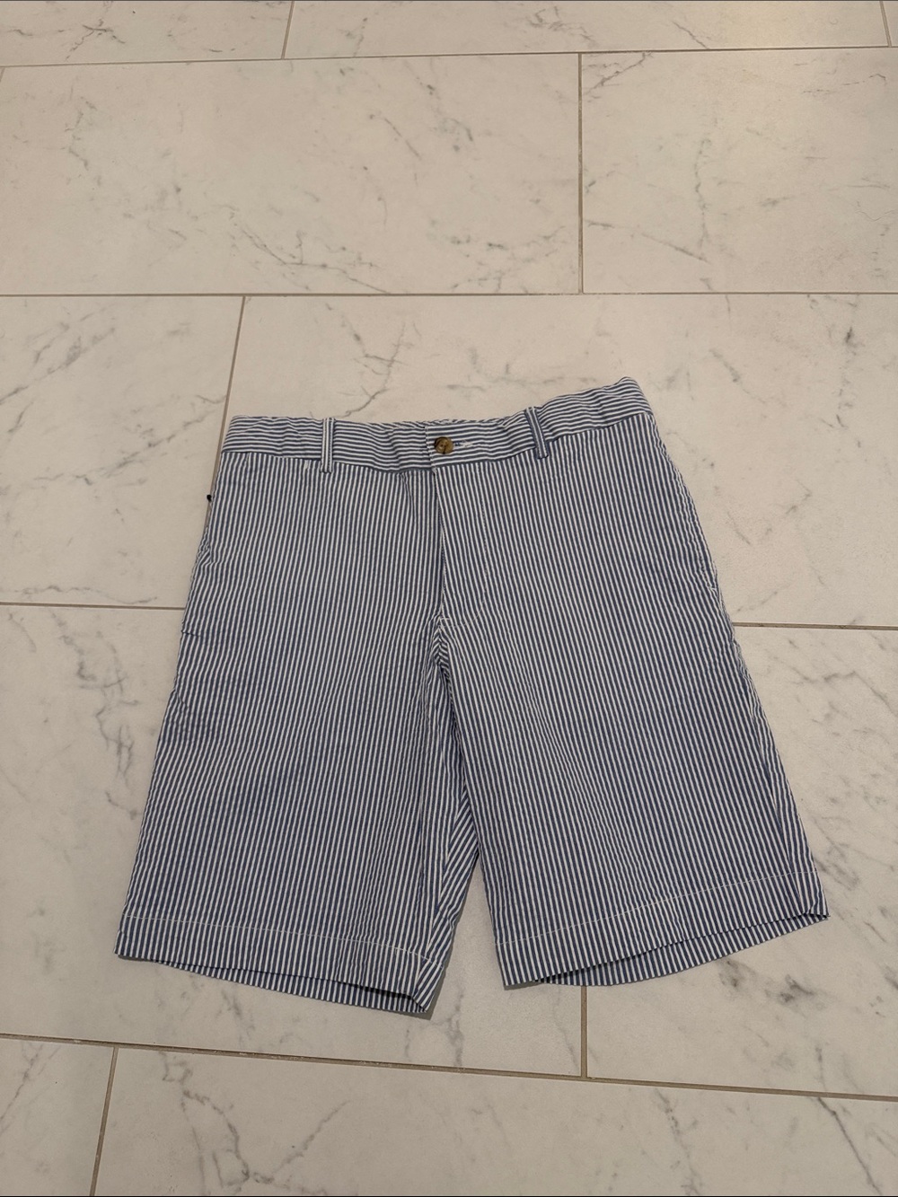 Boy’s Polo by Ralph Lauren Seersucker Flat-Front Shorts